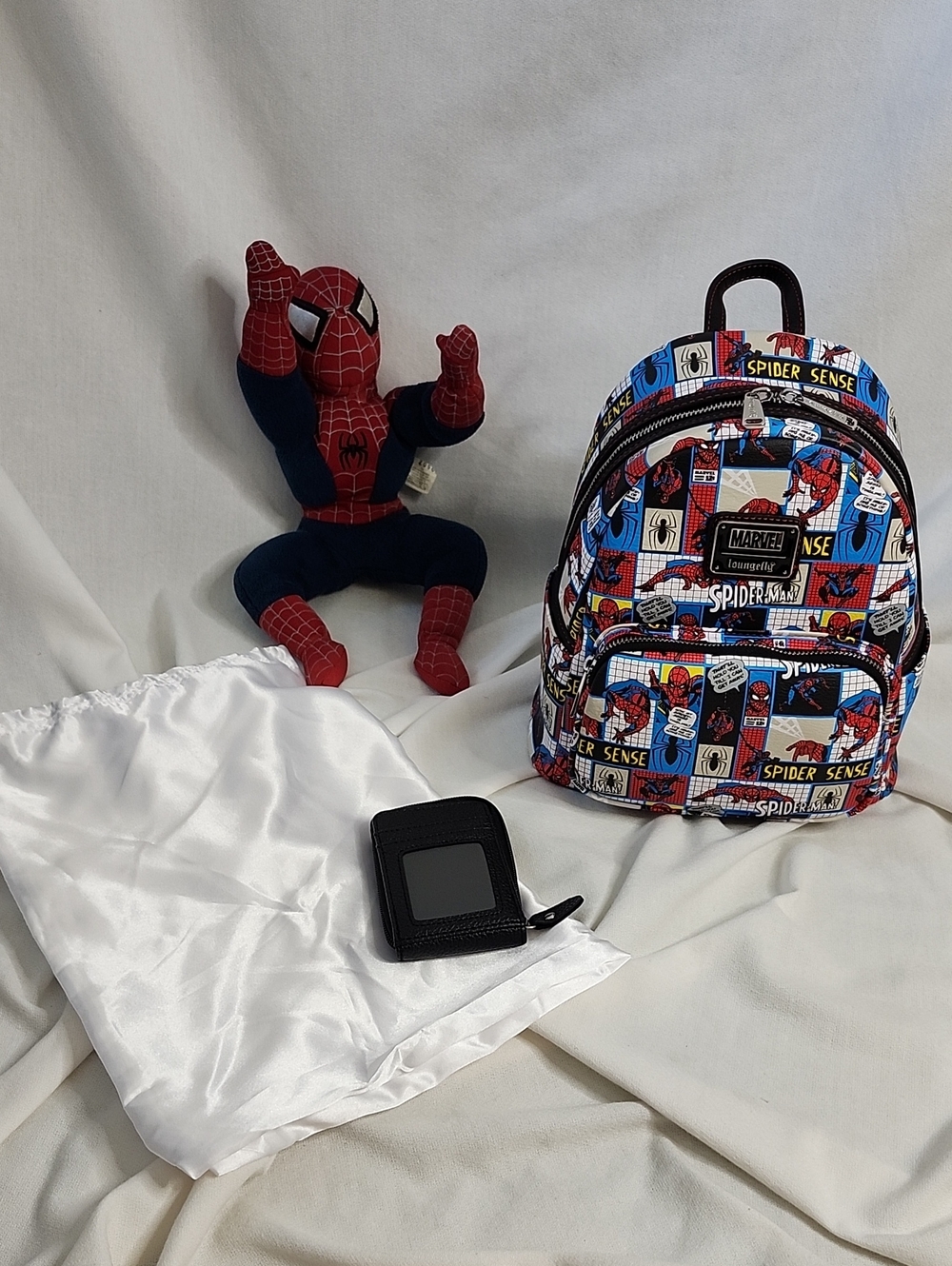 Marvel Loungefly" Spider-Man" Comic Backpack and Accessories